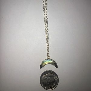 Crescent moon necklace on 14k gold filled chain